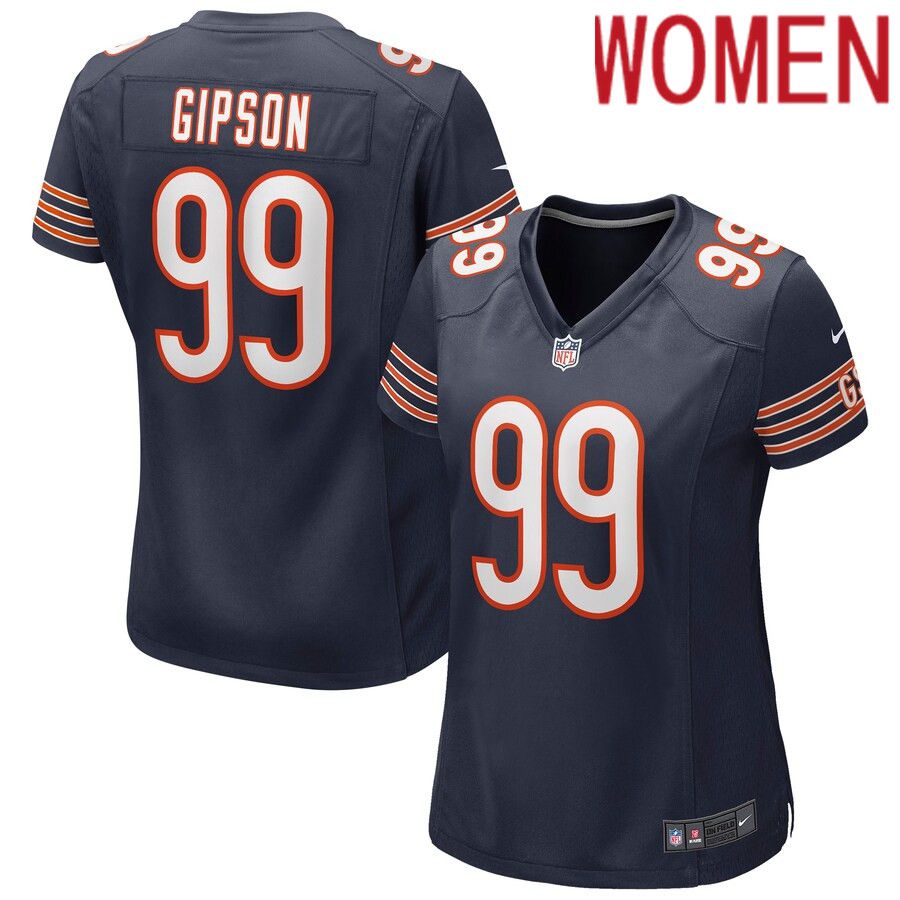 Women Chicago Bears #99 Trevis Gipson Nike Navy Game NFL Jersey->women nfl jersey->Women Jersey